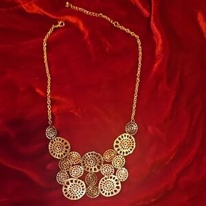 Elegant Gold, Silver, And Dark Tone Statement Necklace